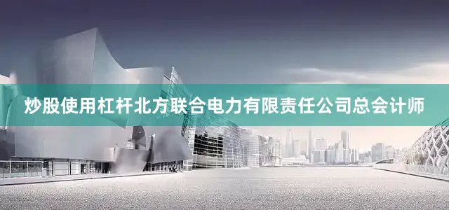 炒股使用杠杆北方联合电力有限责任公司总会计师